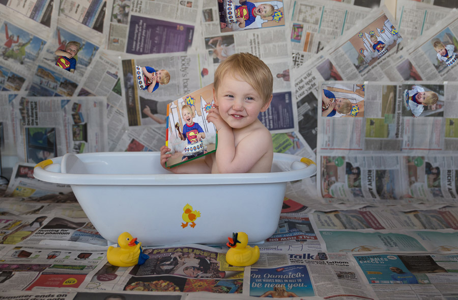 arpna photography baby in bath tub by top bangalore photographer