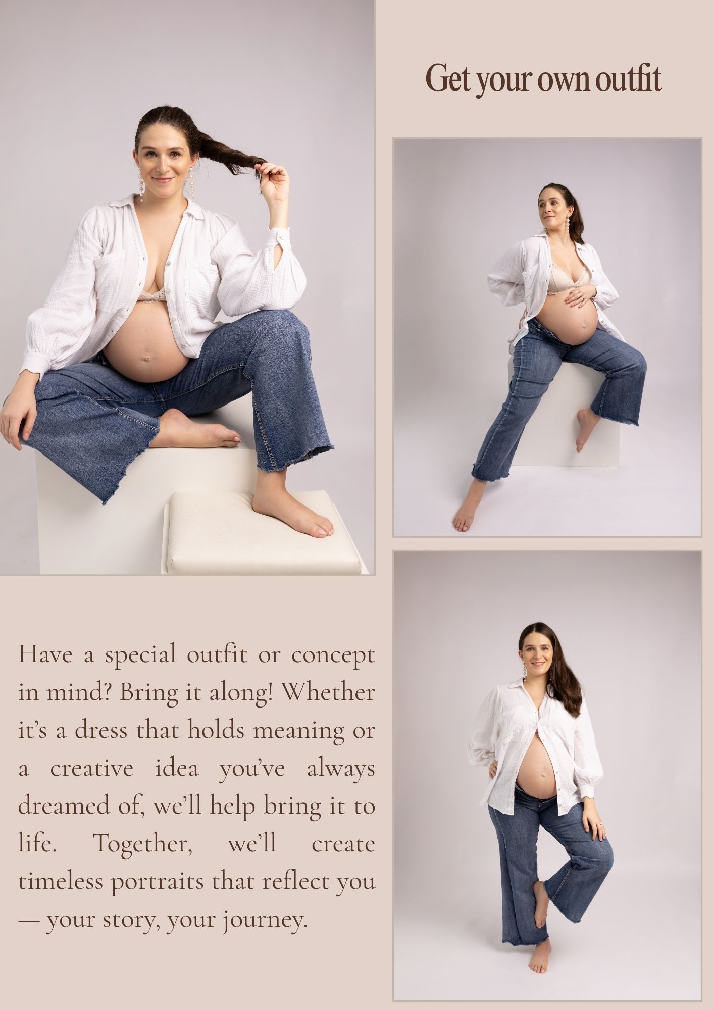 Studio Maternity Photography Dubai | Arpna Photography Elegant maternity studio portrait captured by Arpna Photography in Dubai
