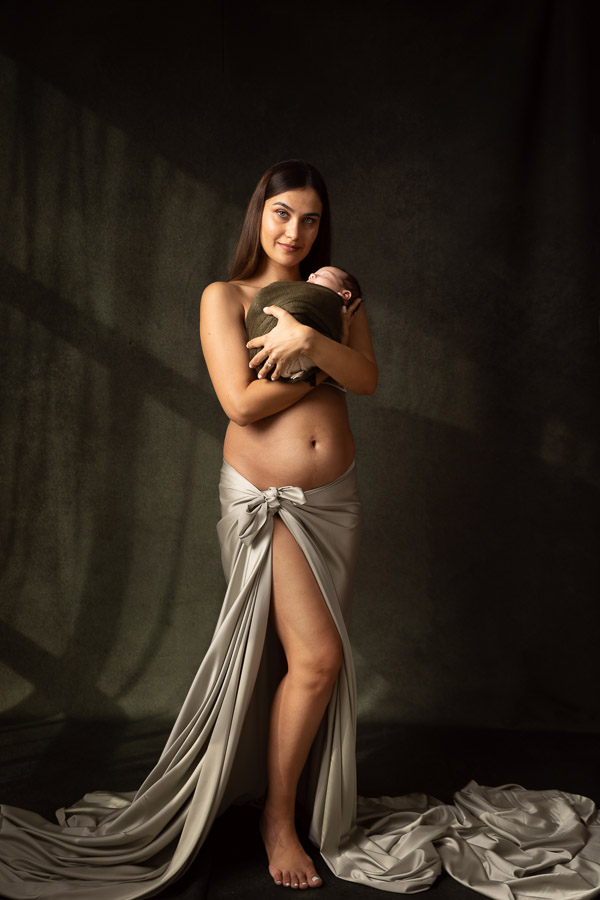 Lifestyle newborn shoot at home with mother and baby by Arpna Photography UAE