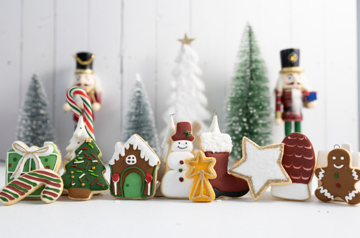 Festive cookie brand photoshoot styled for café marketing in Dubai